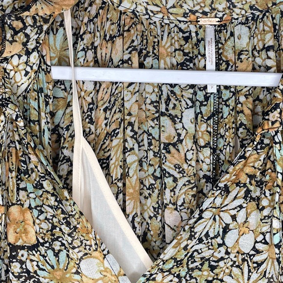 Free People Feeling Groovy Maxi Dress Black Combo Floral Size Small - Picture 11 of 14